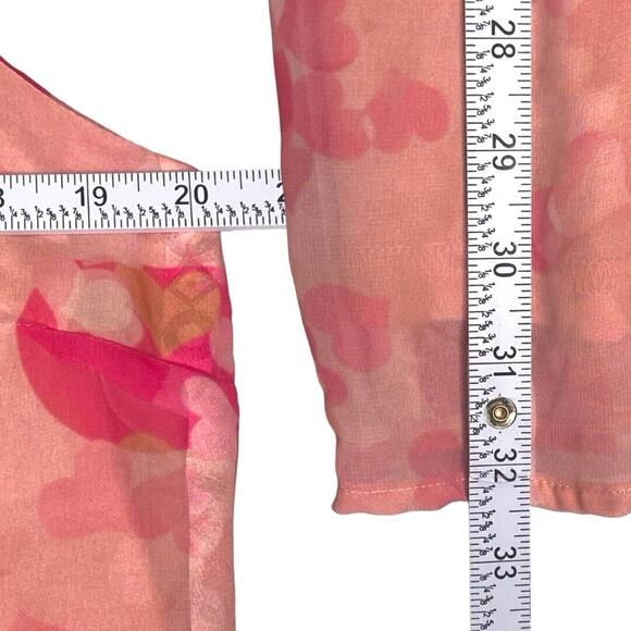 The Moon Sheer Heart Dress Womens L Pink Romantic Whimsical Balletcore Coquette - Picture 9 of 11